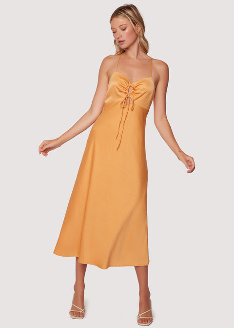 Apricot Sunset Midi Dress